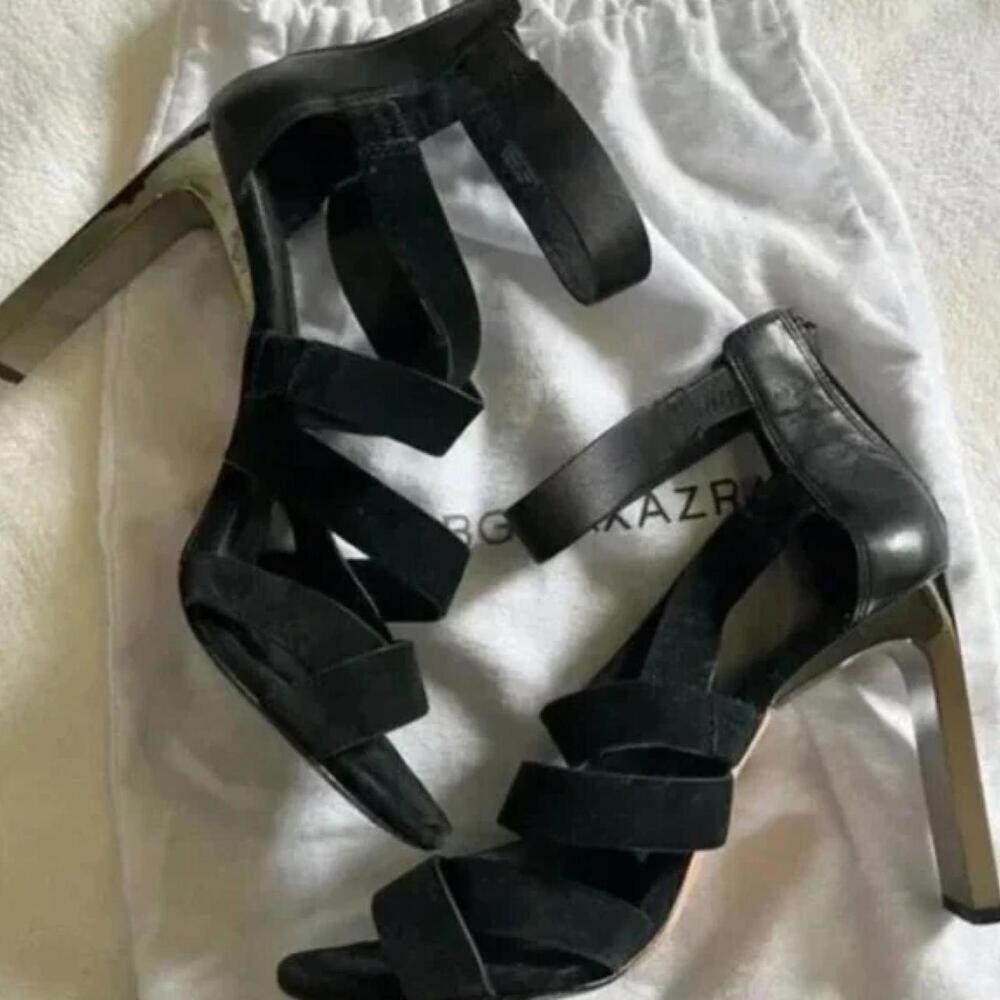 Bcbg black strappy heels size 9